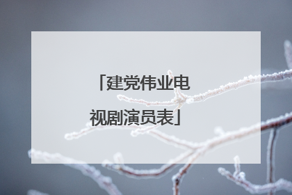 建党伟业电视剧演员表