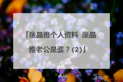 廉晶雅个人资料 廉晶雅老公是谁？(2)