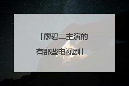 廖碧二主演的有那些电视剧