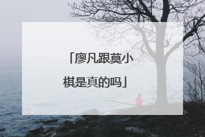 廖凡跟莫小棋是真的吗