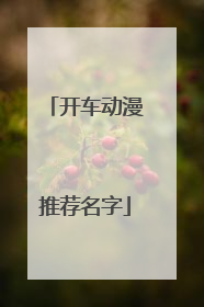 开车动漫推荐名字