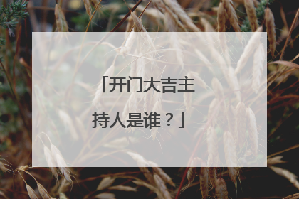 开门大吉主持人是谁？