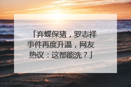 弃蝶保猪,罗志祥事件再度升温,网友热议:这都能洗?