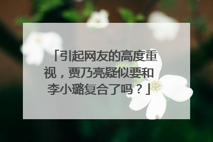 引起网友的高度重视，贾乃亮疑似要和李小璐复合了吗？