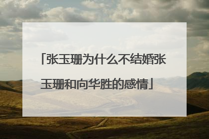 张玉珊为什么不结婚张玉珊和向华胜的感情