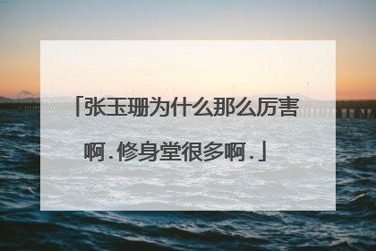 张玉珊为什么那么厉害啊.修身堂很多啊.