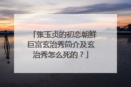 张玉贞的初恋朝鲜巨富玄治秀简介及玄治秀怎么死的？