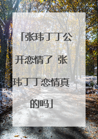 张玮丁丁公开恋情了 张玮丁丁恋情真的吗