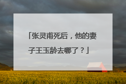 张灵甫死后，他的妻子王玉龄去哪了？
