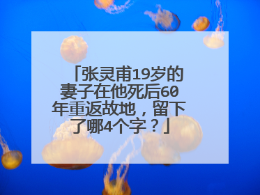 张灵甫19岁的妻子在他死后60年重返故地，留下了哪4个字？