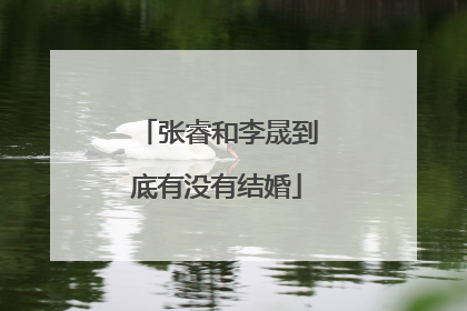 张睿和李晟到底有没有结婚