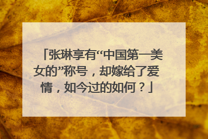 张琳享有“中国第一美女的”称号,却嫁给了爱情,如今过的如何?
