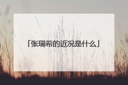 张瑞希的近况是什么