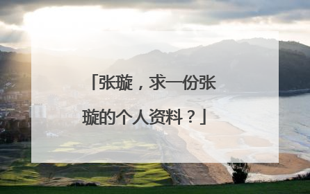 张璇，求一份张璇的个人资料？