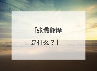 张璐翻译是什么?