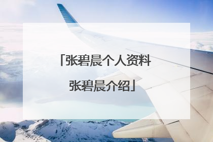 张碧晨个人资料 张碧晨介绍