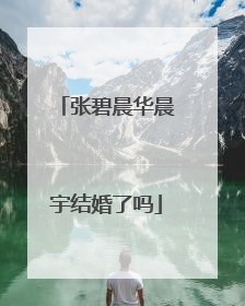 张碧晨华晨宇结婚了吗