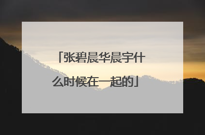 张碧晨华晨宇什么时候在一起的