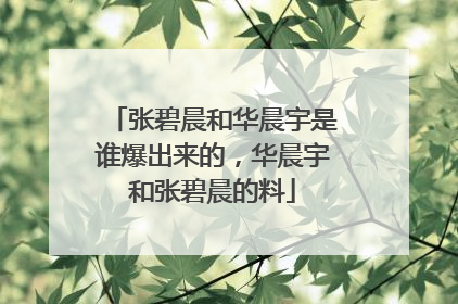 张碧晨和华晨宇是谁爆出来的,华晨宇和张碧晨的料