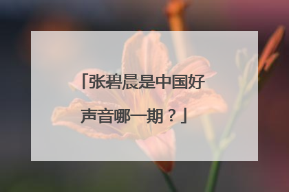 张碧晨是中国好声音哪一期?