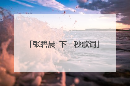 张碧晨 下一秒歌词