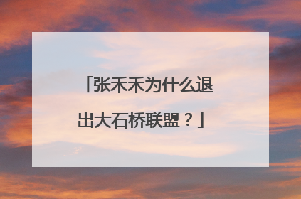 张禾禾为什么退出大石桥联盟?
