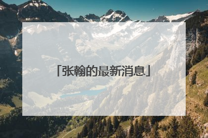 张翰的最新消息