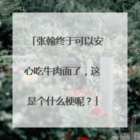 张翰终于可以安心吃牛肉面了,这是个什么梗呢?