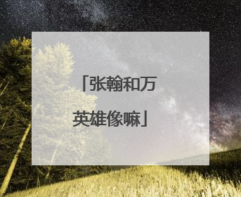 张翰和万英雄像嘛
