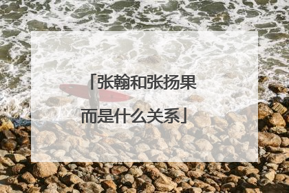 张翰和张扬果而是什么关系