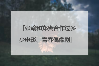 张翰和郑爽合作过多少电影、青春偶像剧