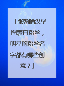 张翰晒汉堡图表白粉丝,明星的粉丝名字都有哪些创意?