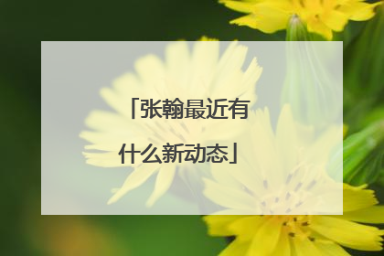 张翰最近有什么新动态