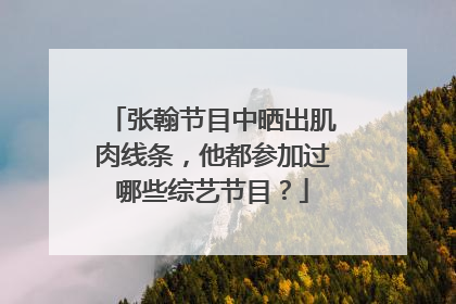 张翰节目中晒出肌肉线条,他都参加过哪些综艺节目?