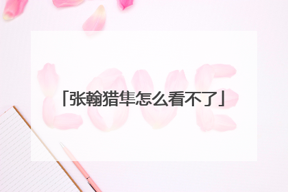 张翰猎隼怎么看不了