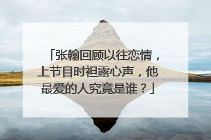张翰回顾以往恋情，上节目时袒露心声，他最爱的人究竟是谁？