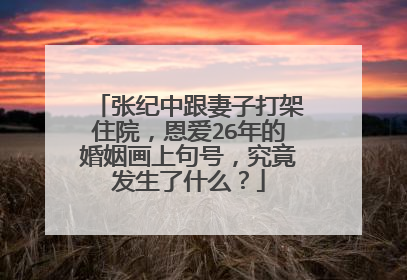 张纪中跟妻子打架住院，恩爱26年的婚姻画上句号，究竟发生了什么？