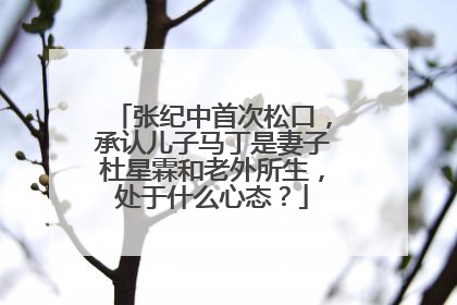张纪中首次松口，承认儿子马丁是妻子杜星霖和老外所生，处于什么心态？