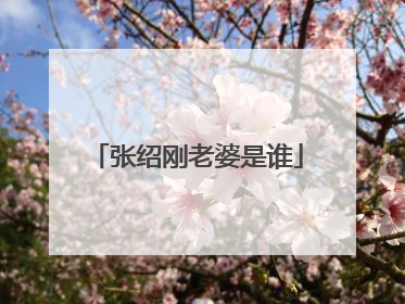 张绍刚老婆是谁