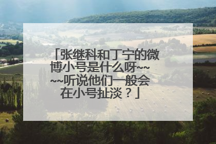 张继科和丁宁的微博小号是什么呀~~~~听说他们一般会在小号扯淡？