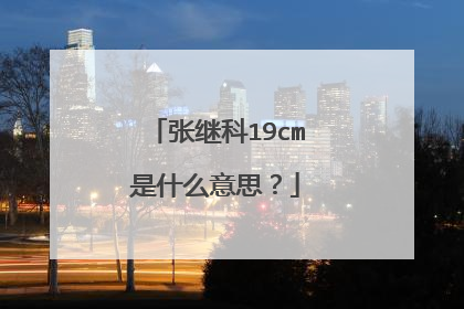 张继科19cm是什么意思？