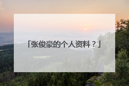 张俊豪的个人资料？