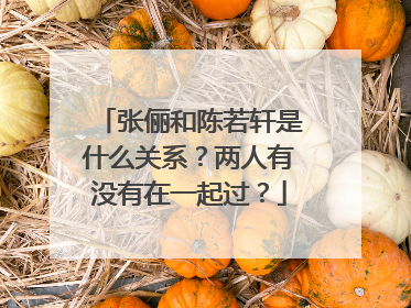张俪和陈若轩是什么关系?两人有没有在一起过?