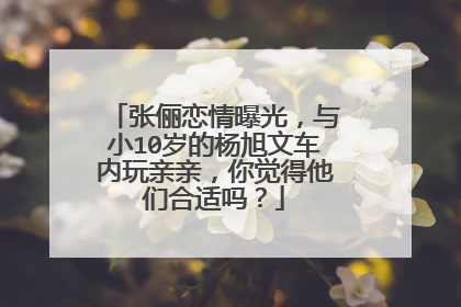 张俪恋情曝光，与小10岁的杨旭文车内玩亲亲，你觉得他们合适吗？