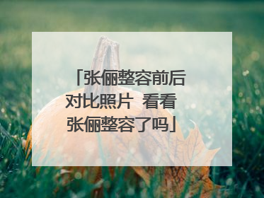 张俪整容前后对比照片 看看张俪整容了吗