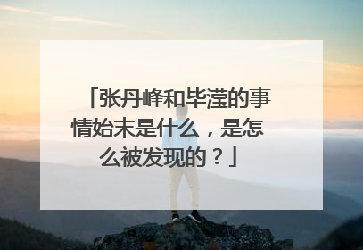 张丹峰和毕滢的事情始末是什么，是怎么被发现的？