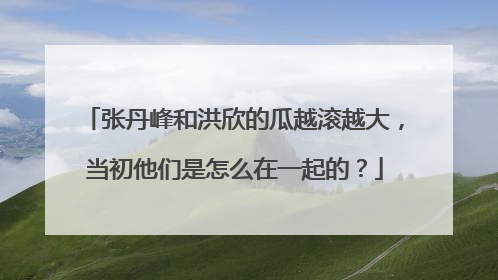 张丹峰和洪欣的瓜越滚越大,当初他们是怎么在一起的?