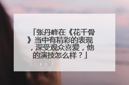 张丹峰在《花千骨》当中有精彩的表现，深受观众喜爱，他的演技怎么样？