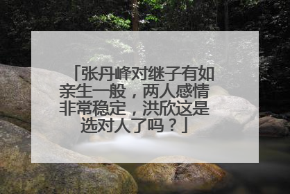 张丹峰对继子有如亲生一般,两人感情非常稳定,洪欣这是选对人了吗?