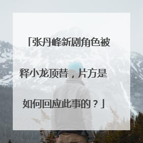 张丹峰新剧角色被释小龙顶替，片方是如何回应此事的？